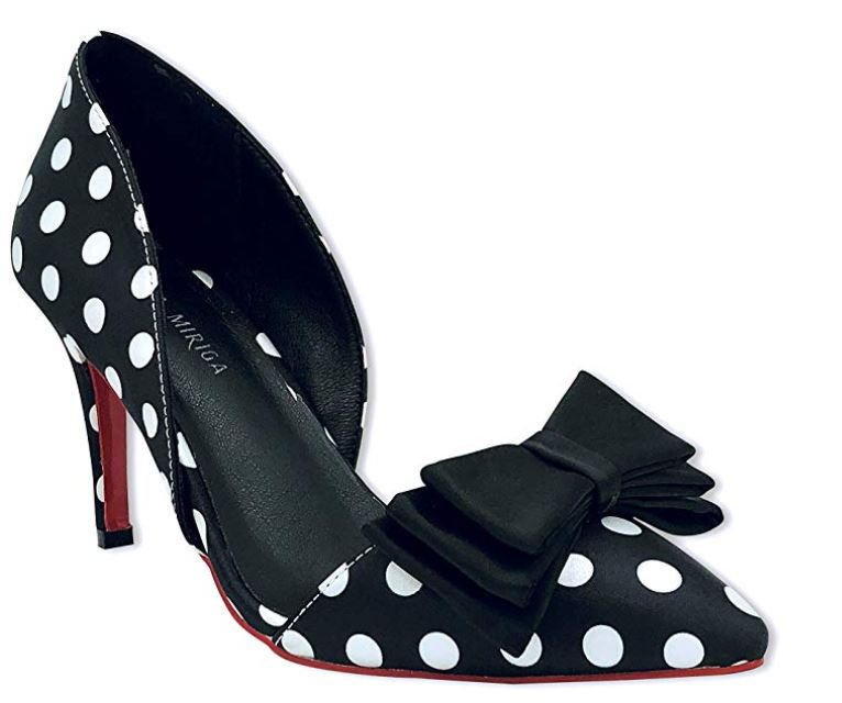 Black and white polka dot clearance heels